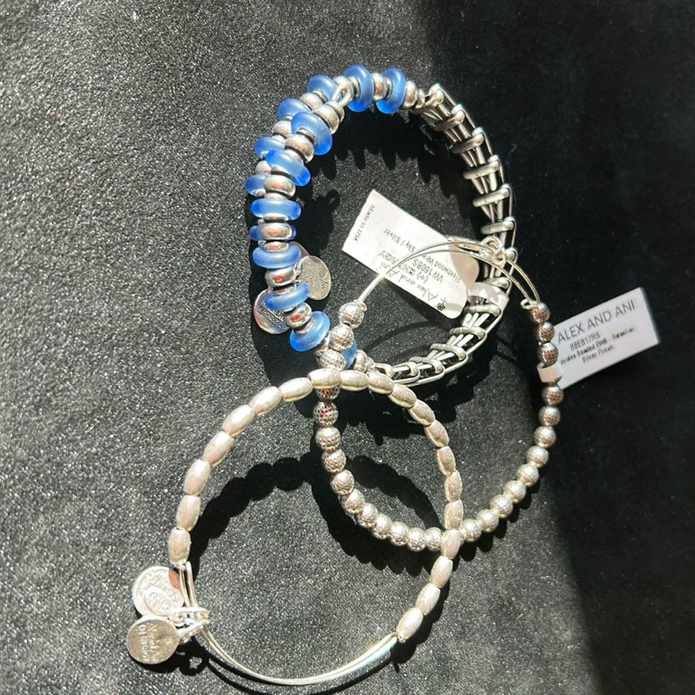 Silver toned bracelets